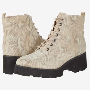 NWOT BC Footwear Strength in Numbers Boot Natural Exotic Snake Print